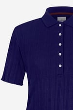 Ribbed Textured Slim Fit Polo Shirt