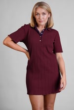 Ribbed Textured Slim Fit Polo Shirt