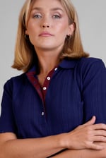 Ribbed Textured Slim Fit Polo Shirt