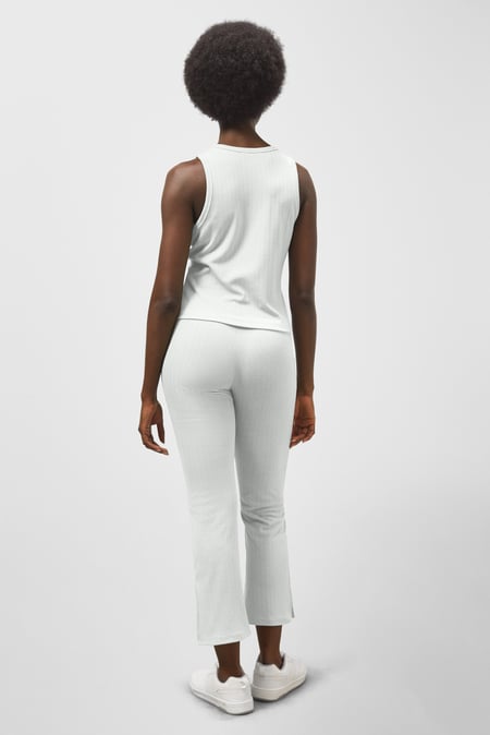 White Comfortable Ribbed Lounge Set