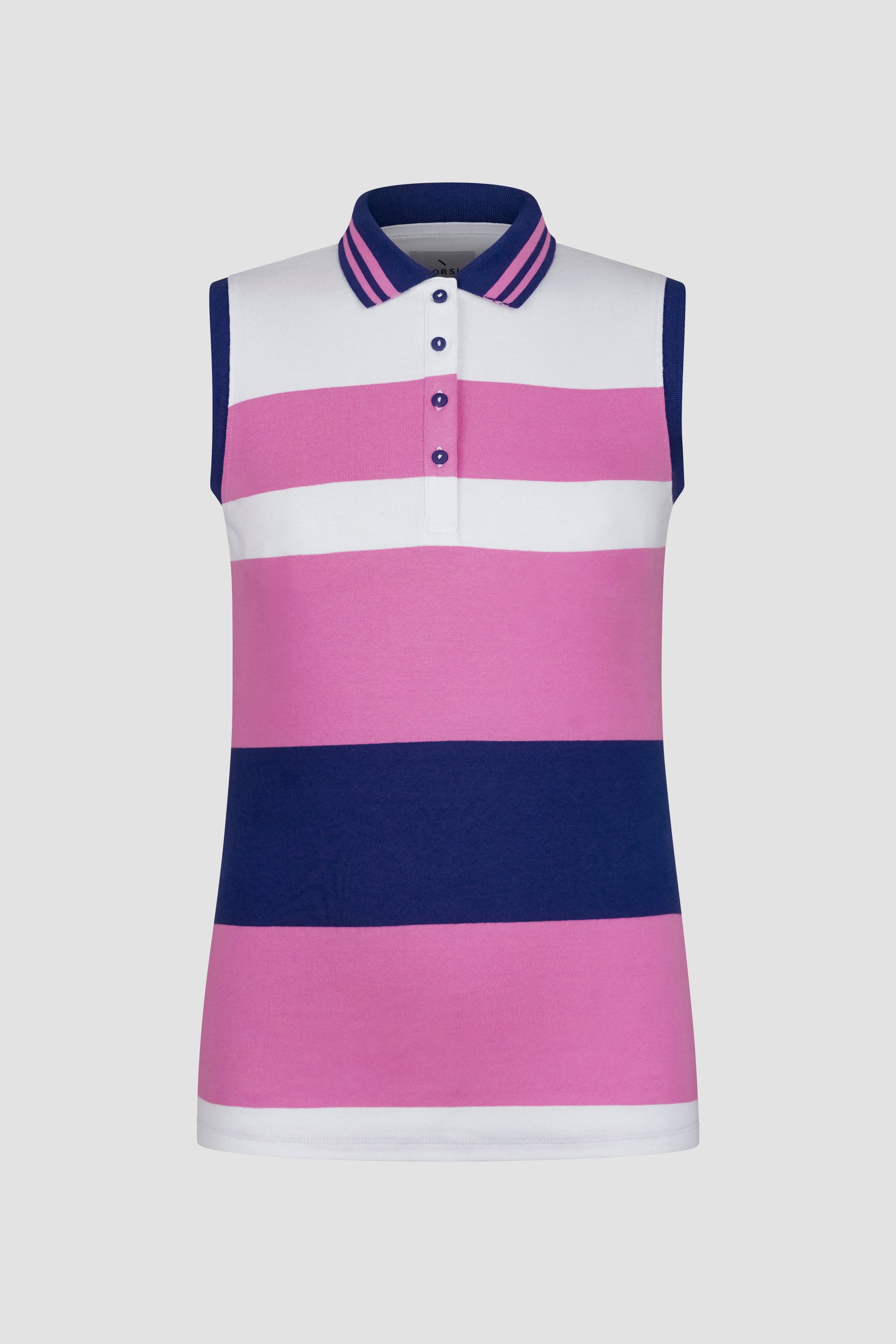 Women's Colour Block Sleeveless Polo Shirt