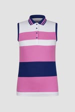 Women's Colour Block Sleeveless Polo Shirt