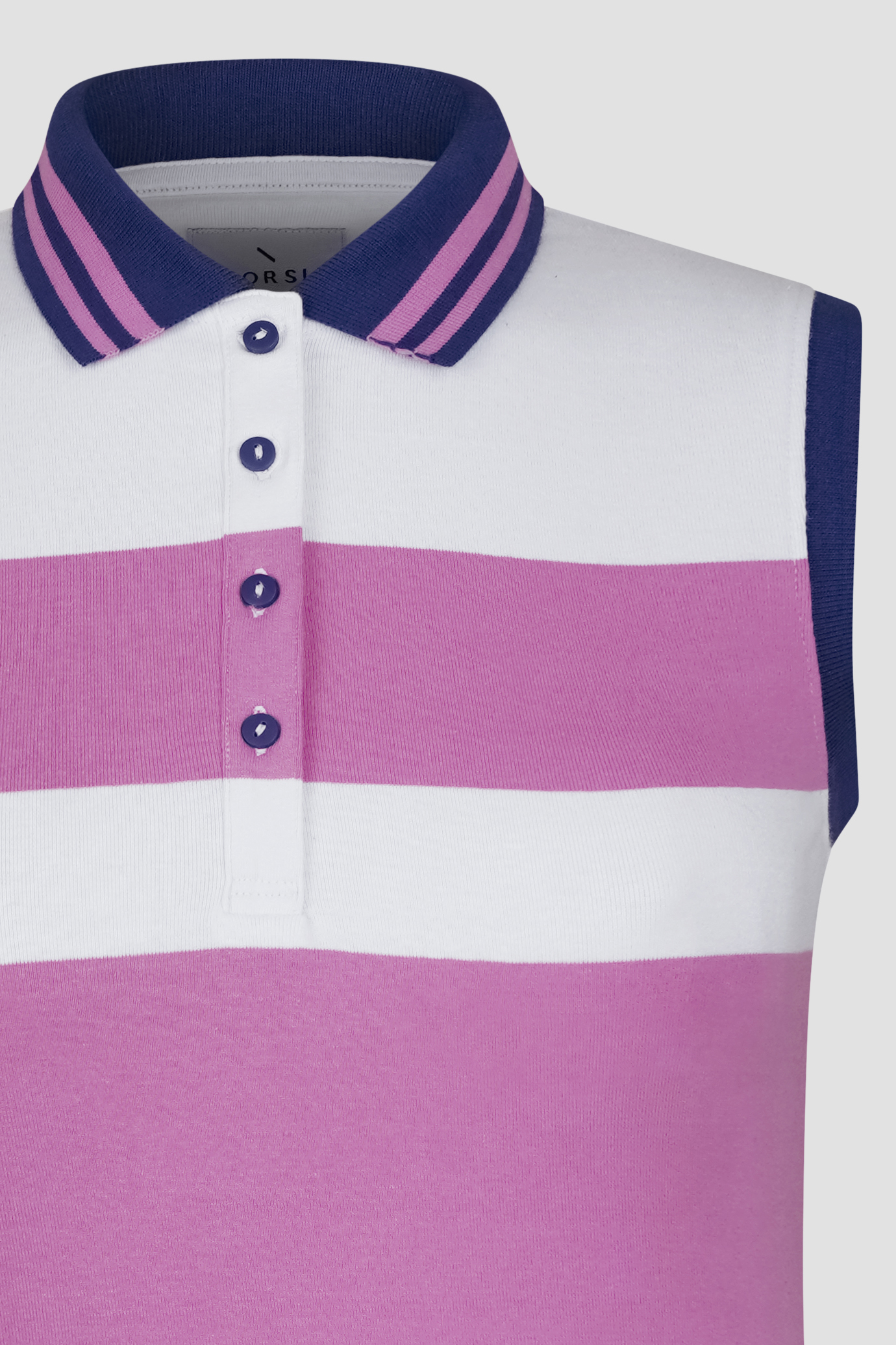 Women's Colour Block Sleeveless Polo Shirt