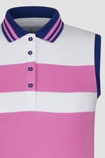 Women's Colour Block Sleeveless Polo Shirt