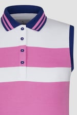 Women's Colour Block Sleeveless Polo Shirt