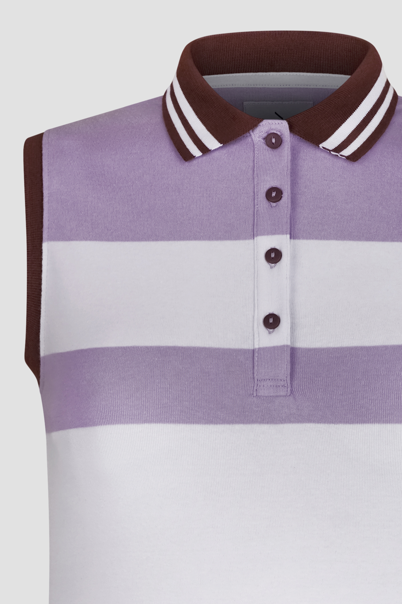 Women's Colour Block Sleeveless Polo Shirt