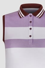 Women's Colour Block Sleeveless Polo Shirt