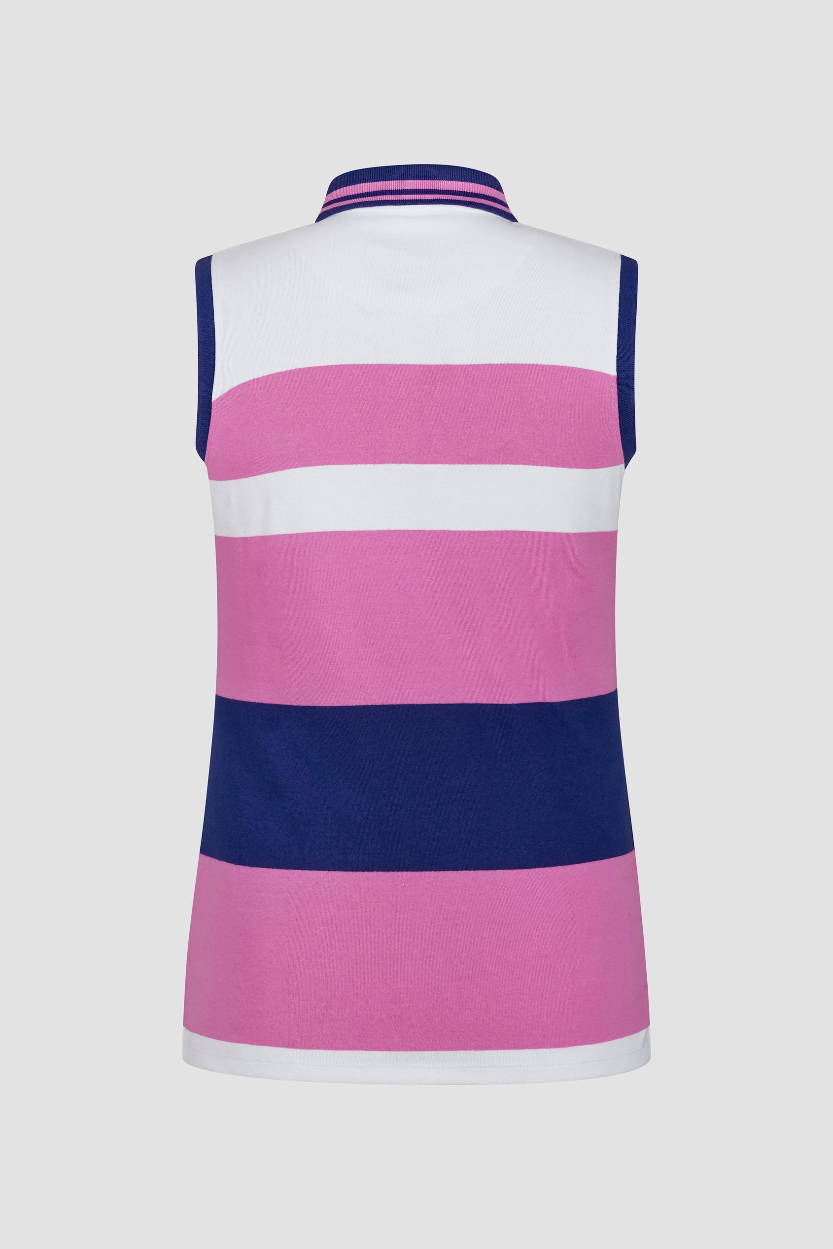 Women's Colour Block Sleeveless Polo Shirt