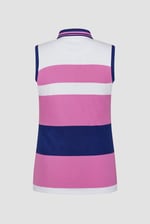 Women's Colour Block Sleeveless Polo Shirt