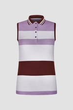 Women's Colour Block Sleeveless Polo Shirt