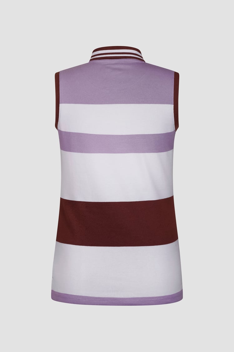 Women's Colour Block Sleeveless Polo Shirt