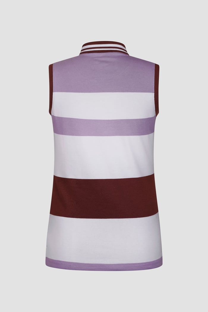 Women's Colour Block Sleeveless Polo Shirt