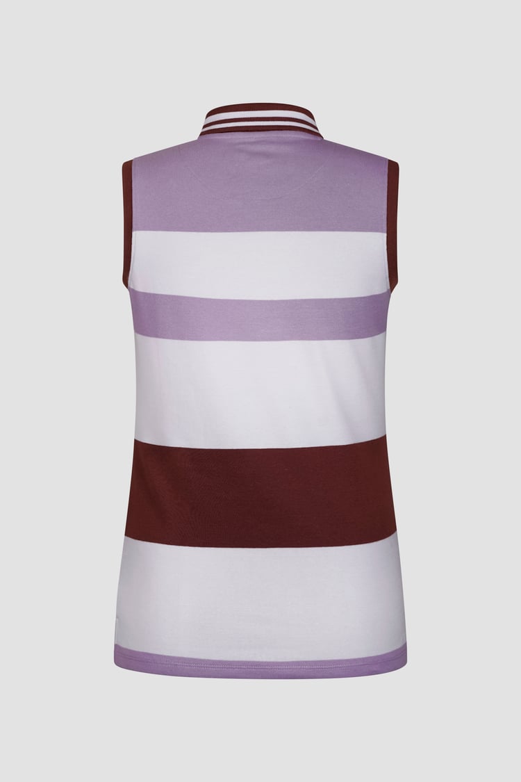 Women's Colour Block Sleeveless Polo Shirt