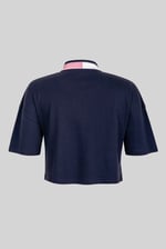 Twin Tipped Collar Cropped Polo Shirt