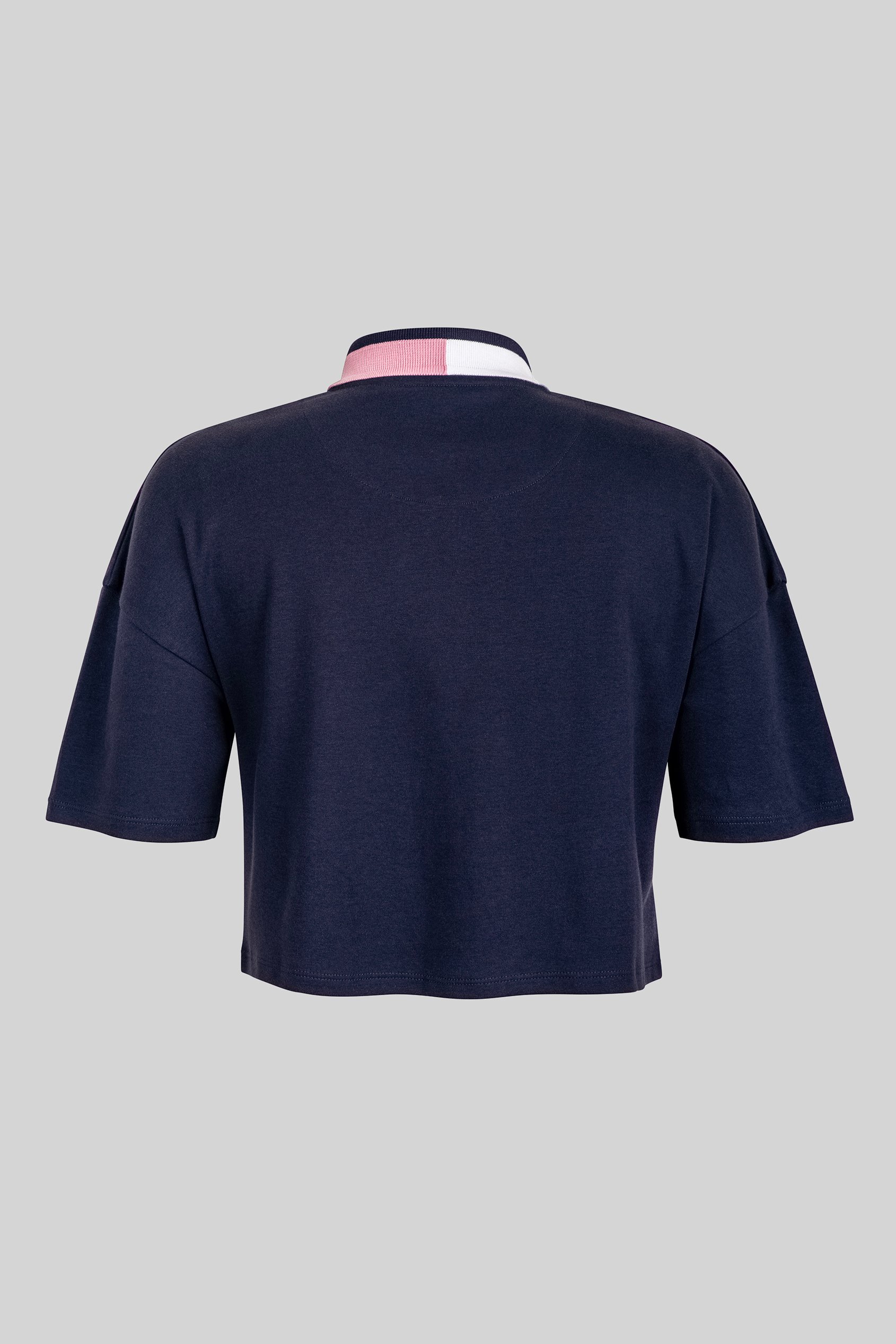 Twin Tipped Collar Cropped Polo Shirt