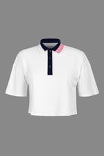 Twin Tipped Collar Cropped Polo Shirt