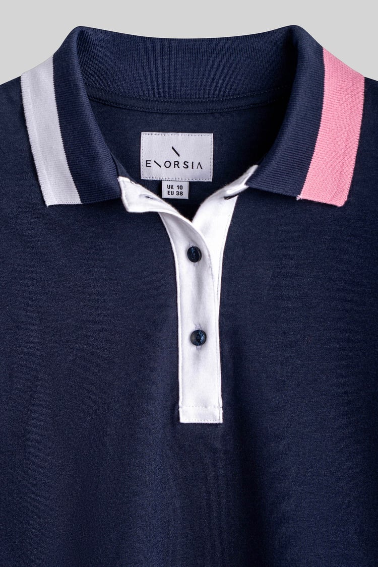 Twin Tipped Collar Cropped Polo Shirt