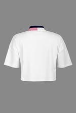 Twin Tipped Collar Cropped Polo Shirt