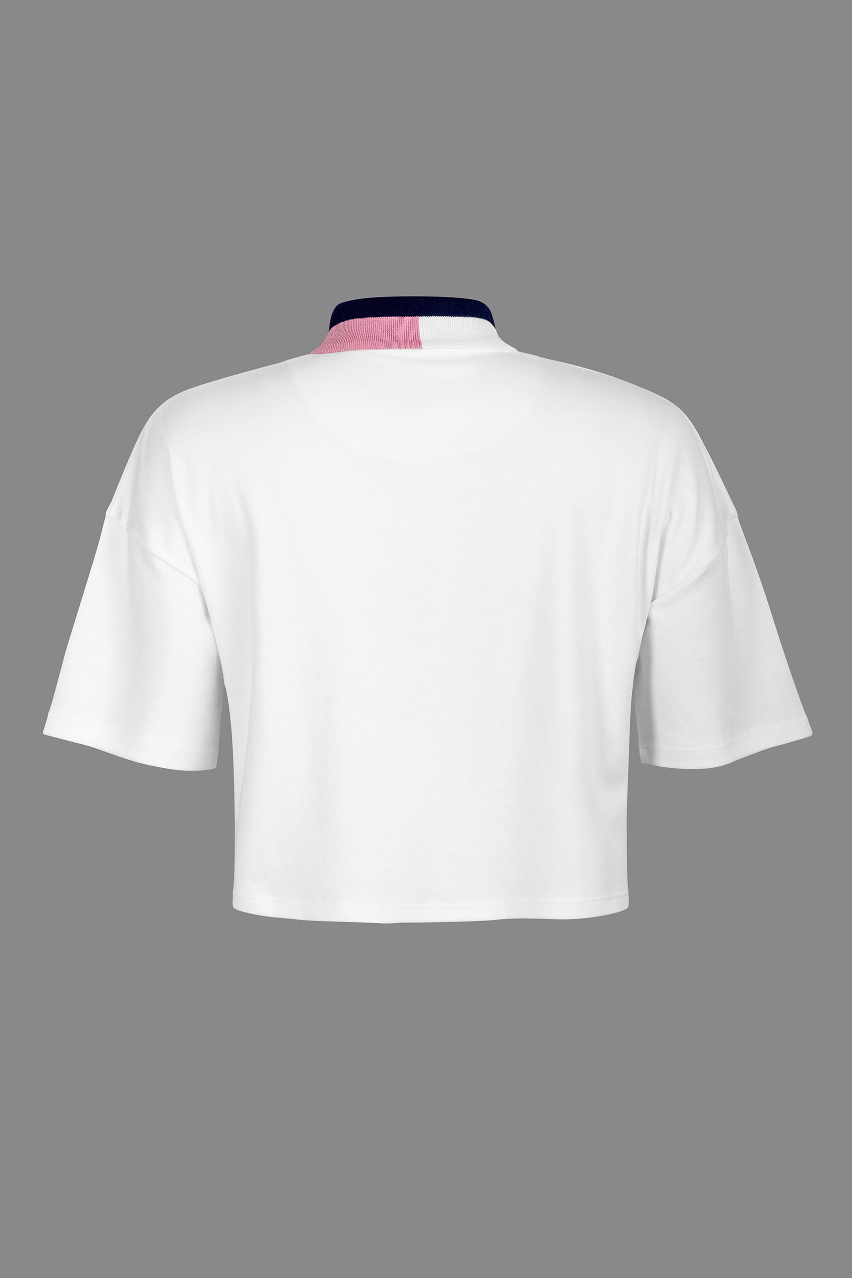 Twin Tipped Collar Cropped Polo Shirt