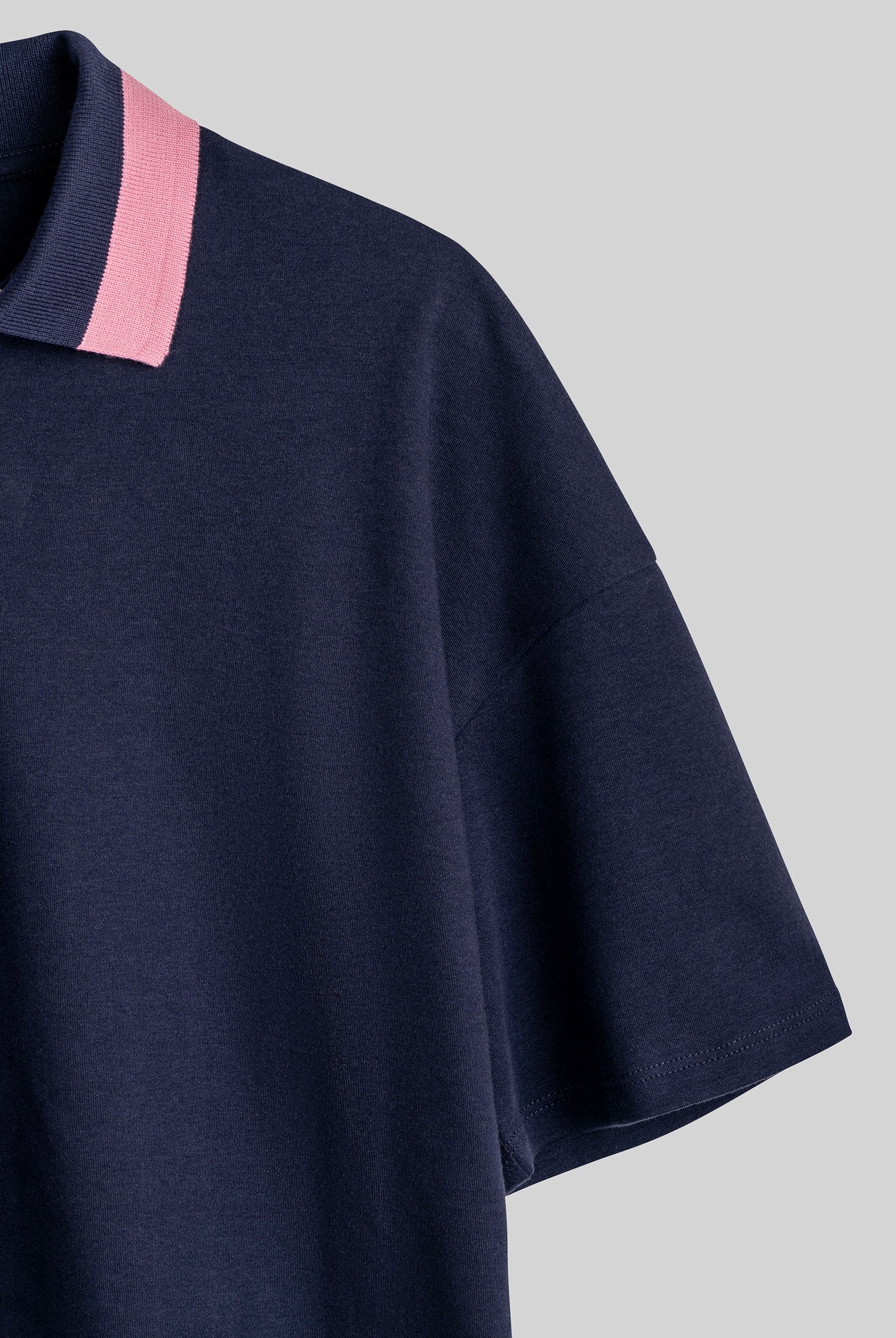 Twin Tipped Collar Cropped Polo Shirt