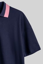 Twin Tipped Collar Cropped Polo Shirt