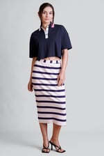 Twin Tipped Collar Cropped Polo Shirt