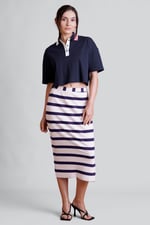 Twin Tipped Collar Cropped Polo Shirt