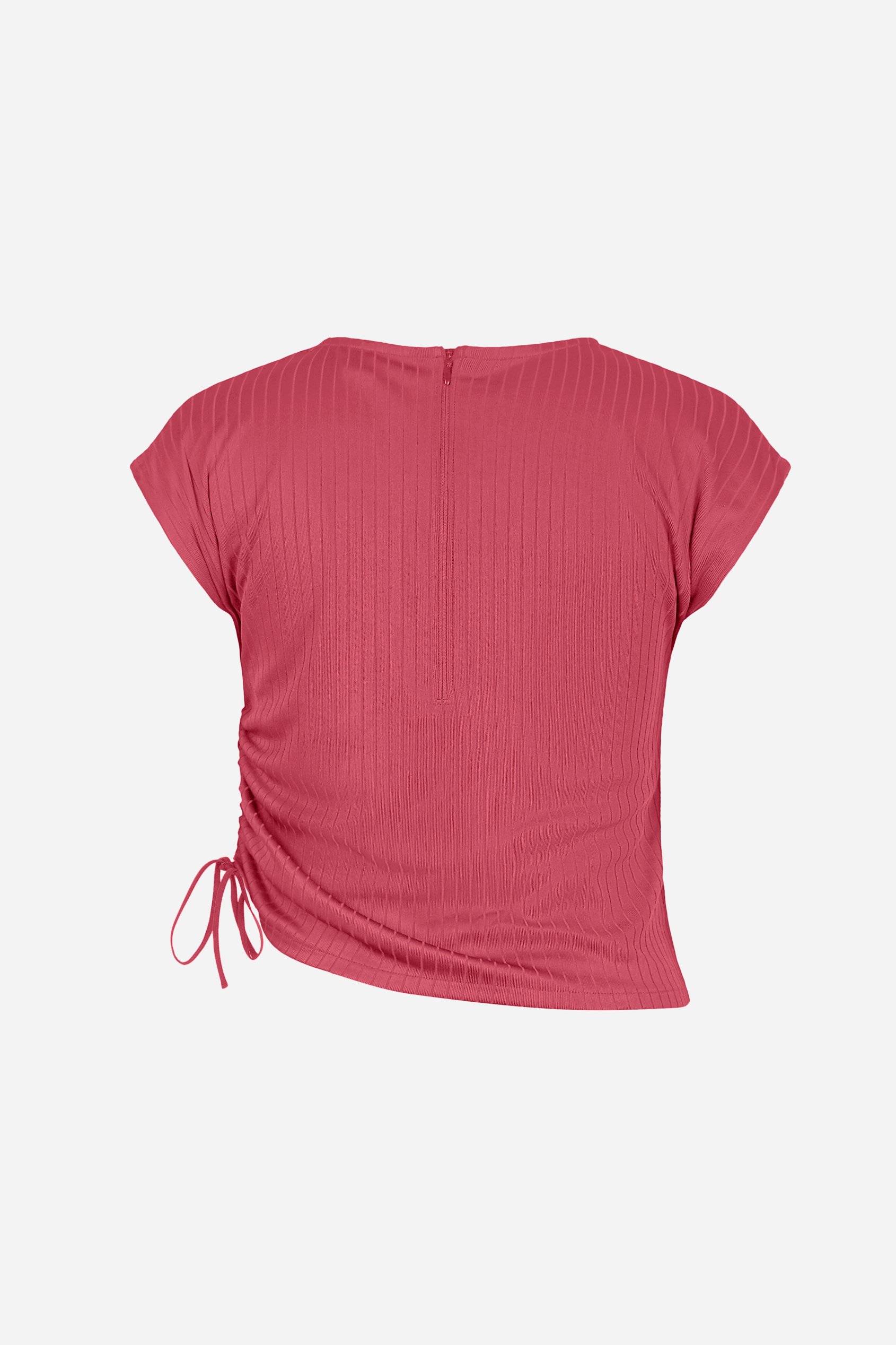 Ruched Drawstring Top & Skirt Set