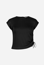 Ruched Drawstring Top & Skirt Set