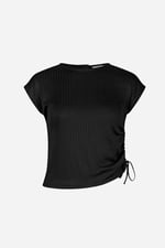 Ruched Drawstring Top & Skirt Set