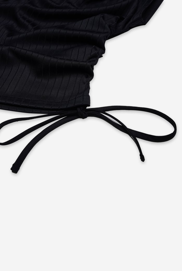 Ruched Drawstring Top & Skirt Set