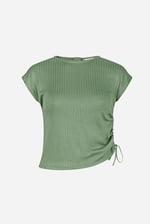 Ruched Drawstring Top & Skirt Set