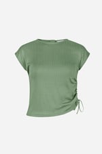 Ruched Drawstring Top & Skirt Set