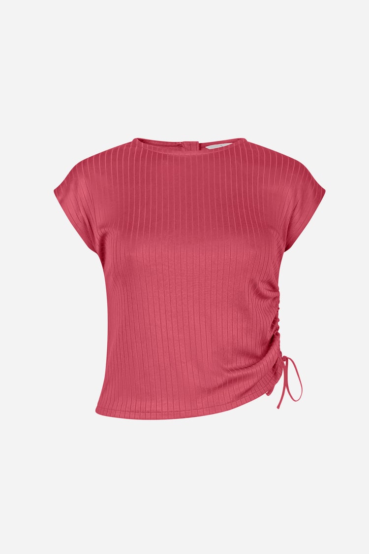 Ruched Drawstring Top & Skirt Set