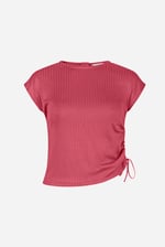 Ruched Drawstring Top & Skirt Set