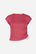 Ruched Drawstring Top & Skirt Set