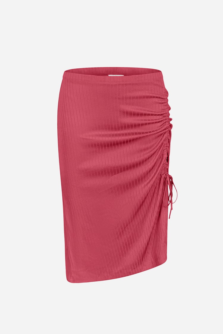 Ruched Drawstring Top & Skirt Set