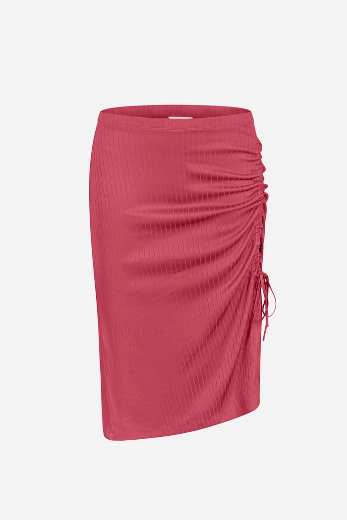 Ruched Drawstring Top & Skirt Set