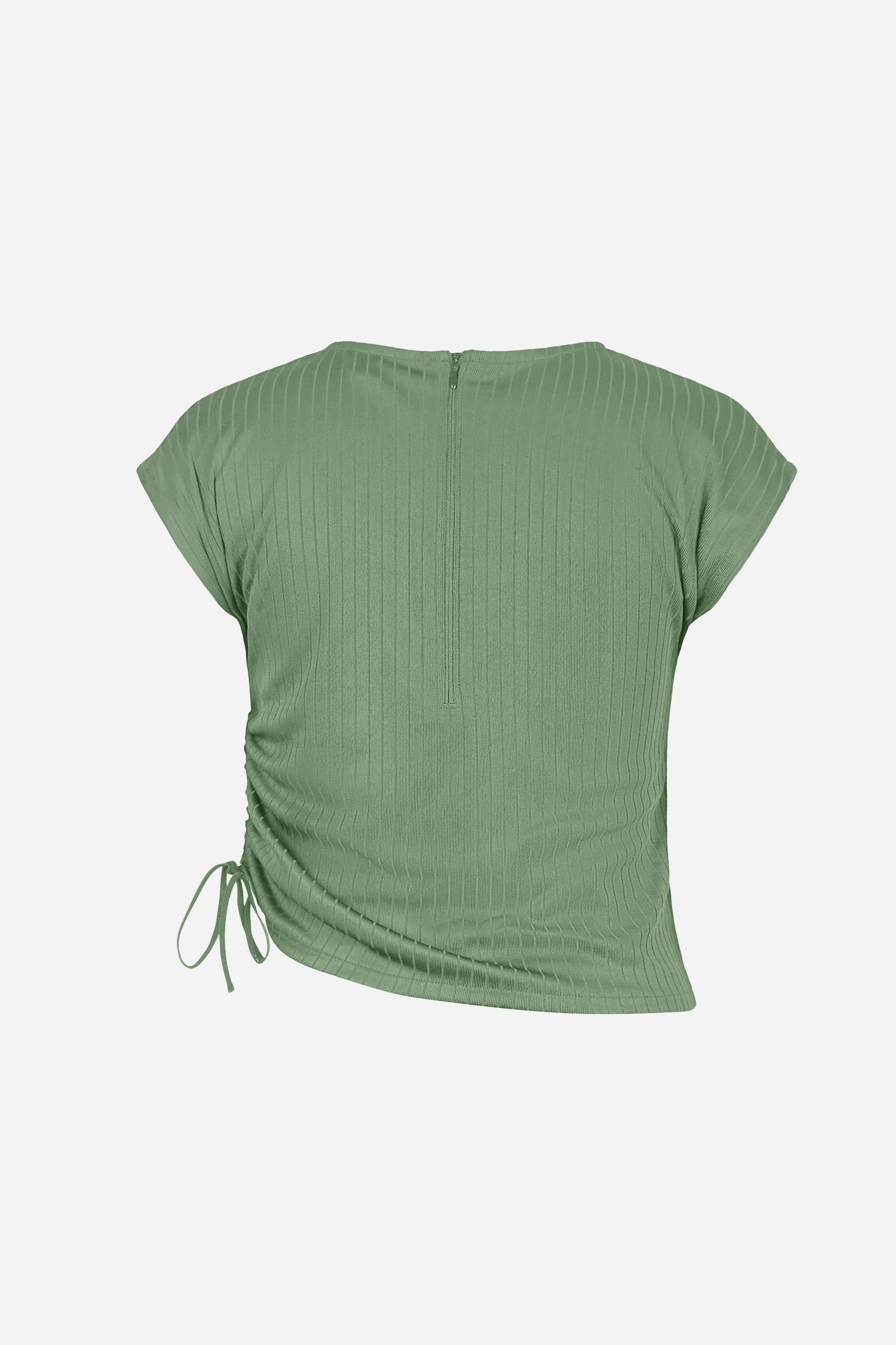 Ruched Drawstring Top & Skirt Set