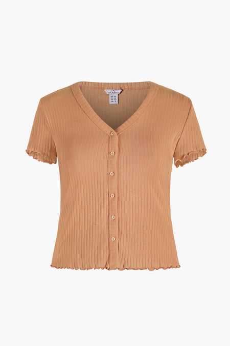 Brown Deep V-Neck Lounge Set