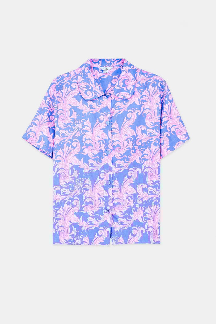 Printed Woven Shirt & Shorts Set