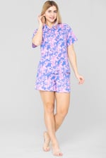 Printed Woven Shirt & Shorts Set