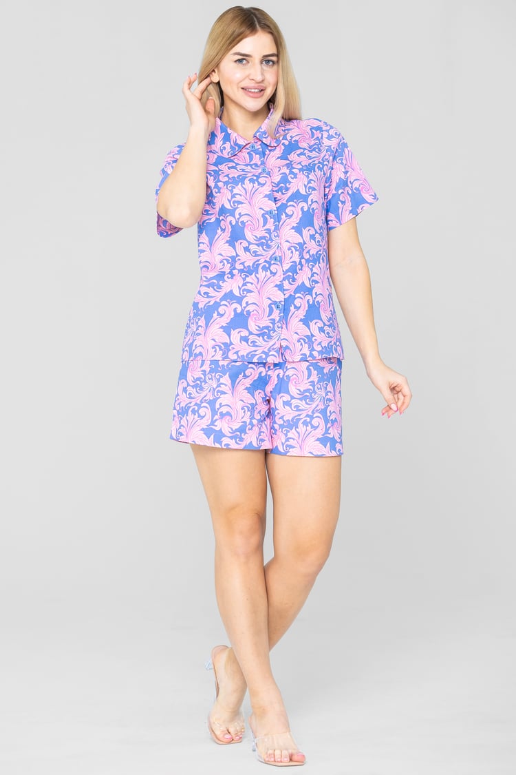 Printed Woven Shirt & Shorts Set