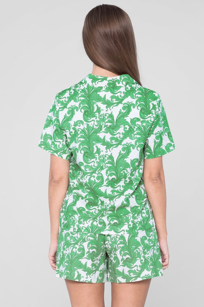 Printed Woven Shirt & Shorts Set