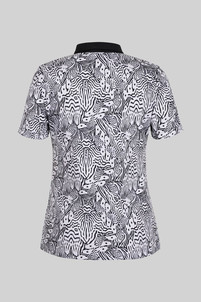 Zebra Print Short Sleeve Polo Shirt