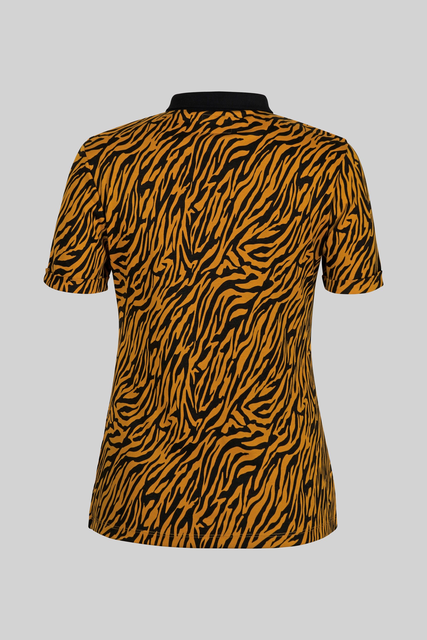 Zebra Print Short Sleeve Polo Shirt
