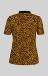 Zebra Print Short Sleeve Polo Shirt
