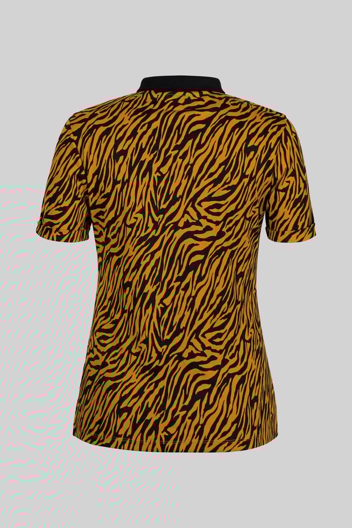 Zebra Print Short Sleeve Polo Shirt