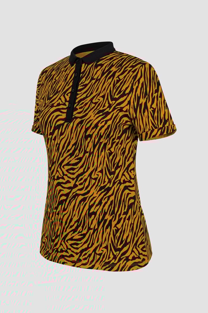 Zebra Print Short Sleeve Polo Shirt