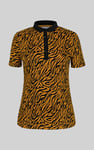 Zebra Print Short Sleeve Polo Shirt